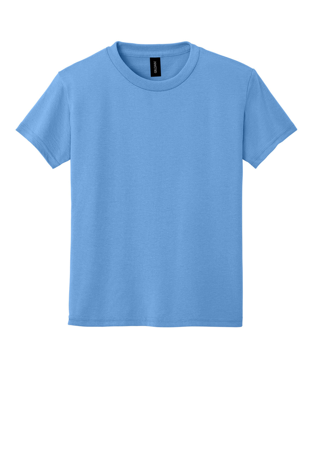 Front View of Carolina Blue Gildan Youth DryBlend 50 Cotton/50 Poly T-Shirt. 8000B