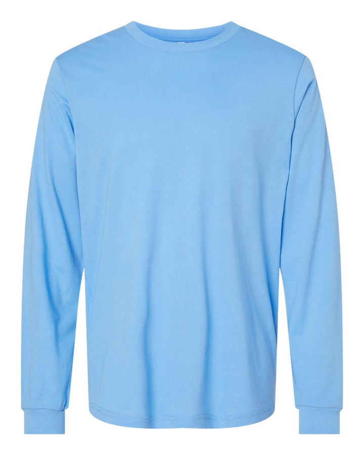 Front View of Carolina Blue Jersey Long Sleeve Tee - 3501
