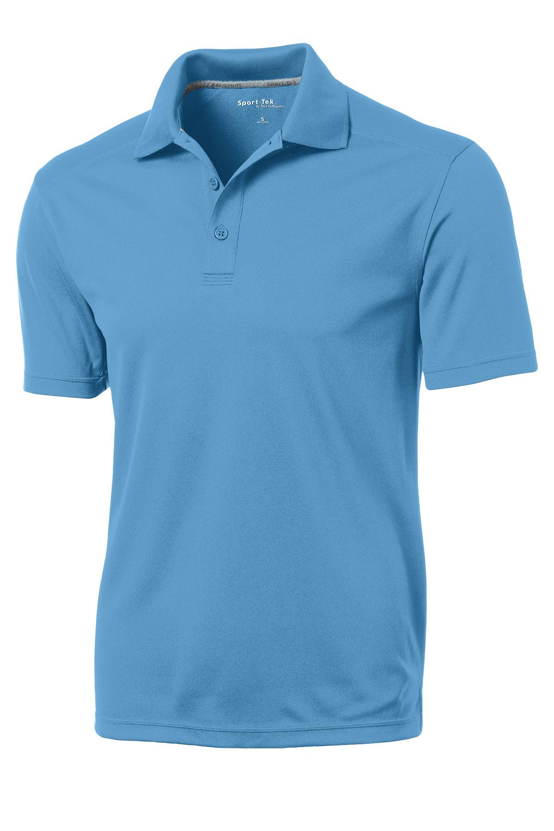 Front View of Carolina Blue Sport-Tek PosiCharge Micro-Mesh Polo. ST680