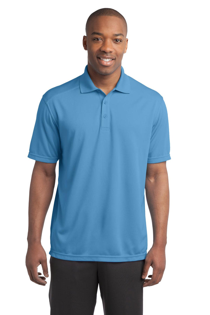 Front View of Carolina Blue Sport-Tek PosiCharge Micro-Mesh Polo. ST680