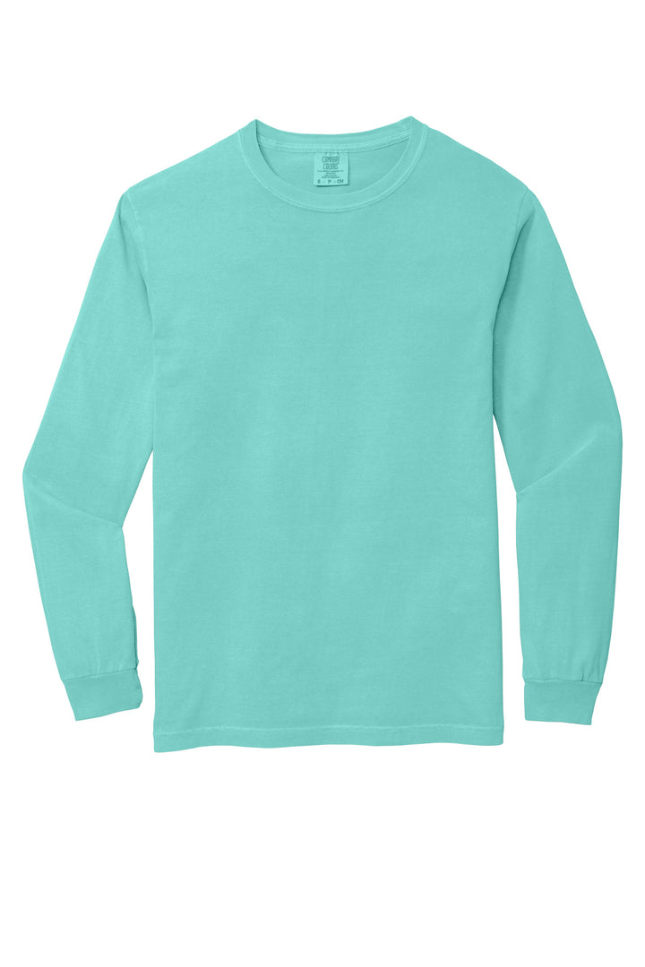 Front View of Chalky Mint COMFORT COLORS Heavyweight Ring Spun Long Sleeve Tee. 6014