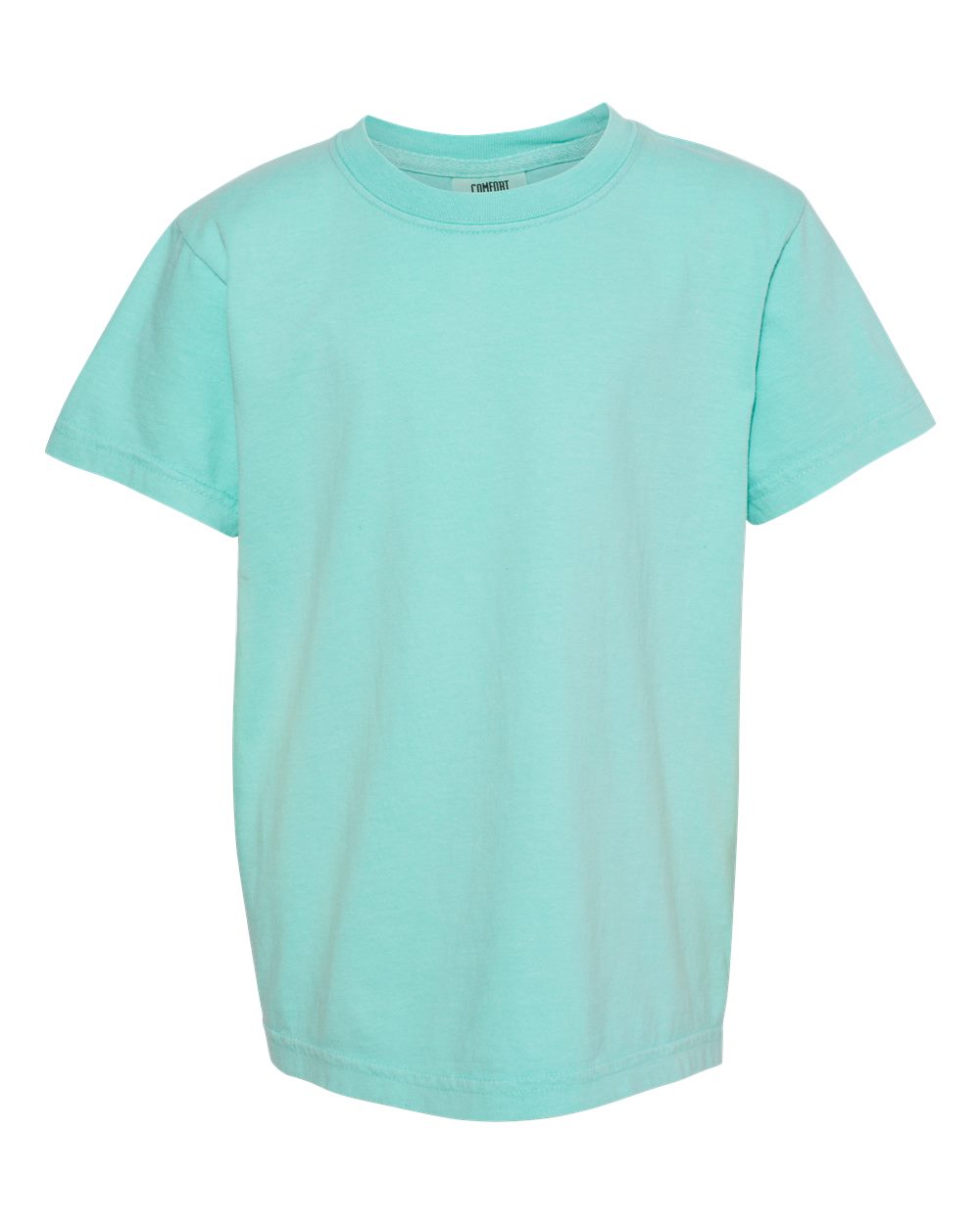 Front View of Chalky Mint Garment-Dyed Youth Heavyweight T-Shirt - 9018
