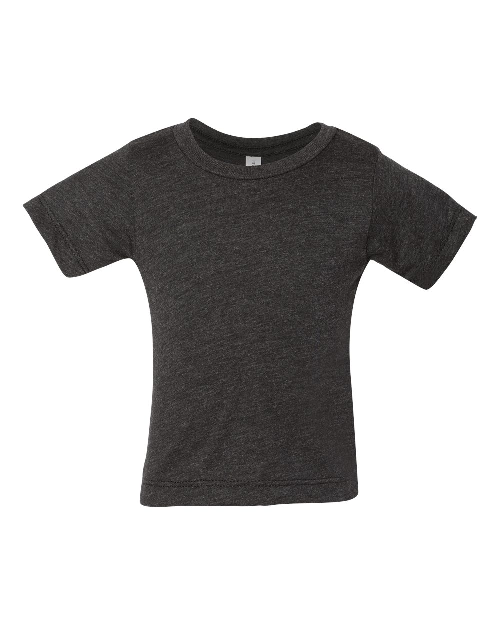 Front View of Charcoal Black Triblend Infant Triblend Tee - 3413B