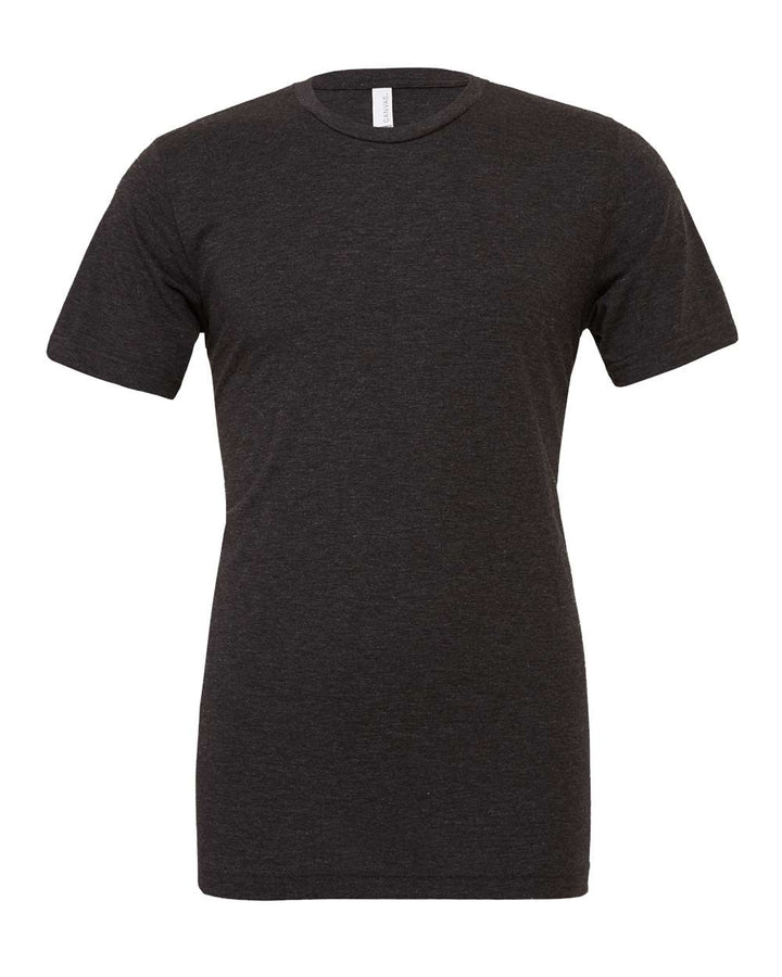 Front View of Charcoal Black Triblend Triblend Tee - 3413