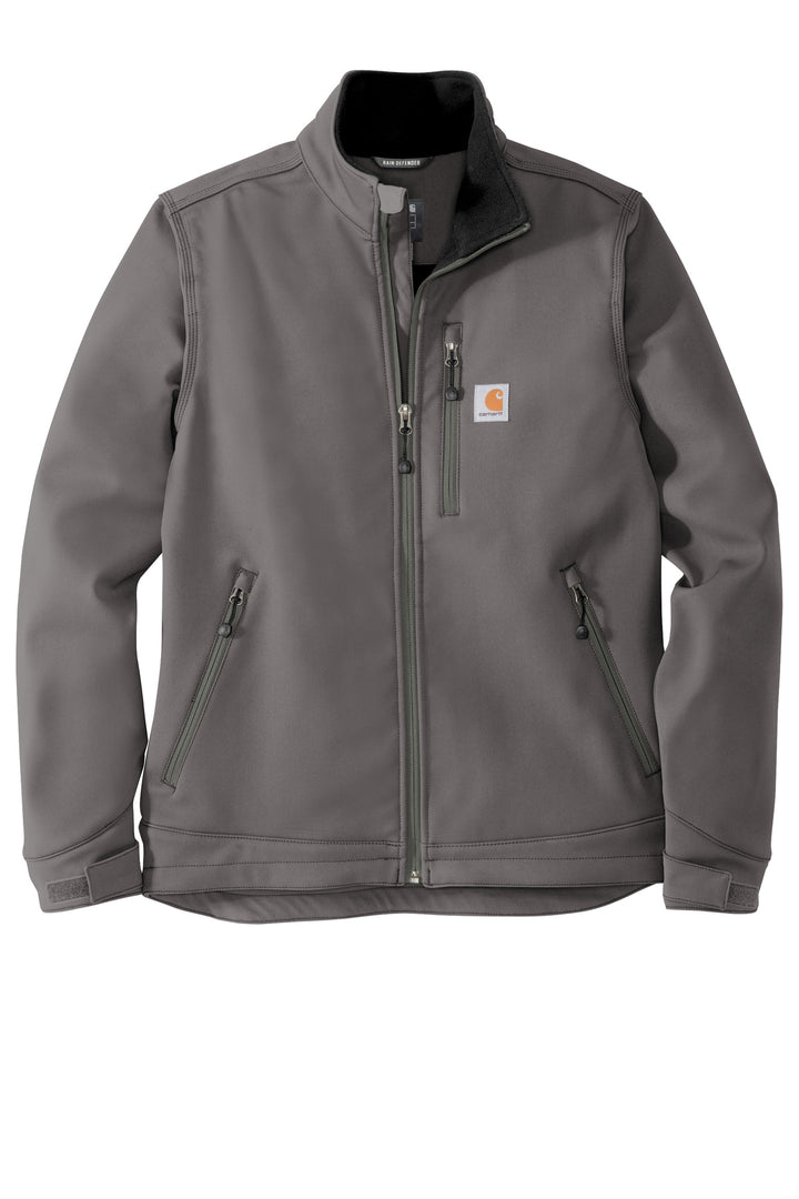 Front View of Charcoal Carhartt Crowley Soft Shell Jacket. CT102199