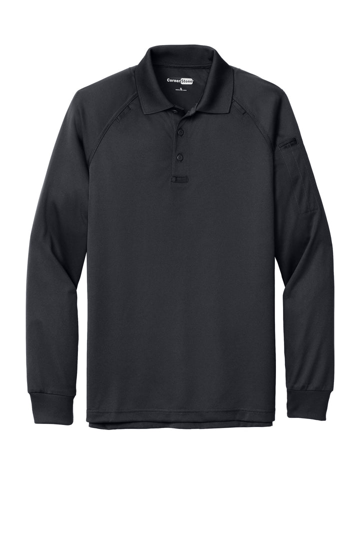 Front View of Charcoal CornerStone - Select Long Sleeve Snag-Proof Tactical Polo. CS410LS