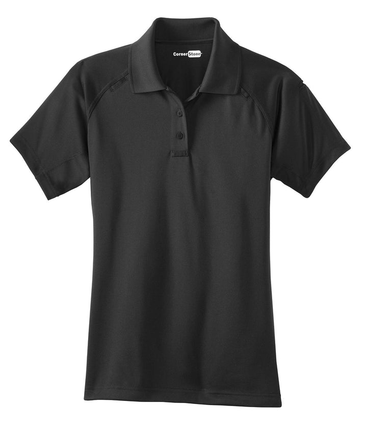 Front View of Charcoal CornerStone Women's Select Snag-Proof Tactical Polo. CS411