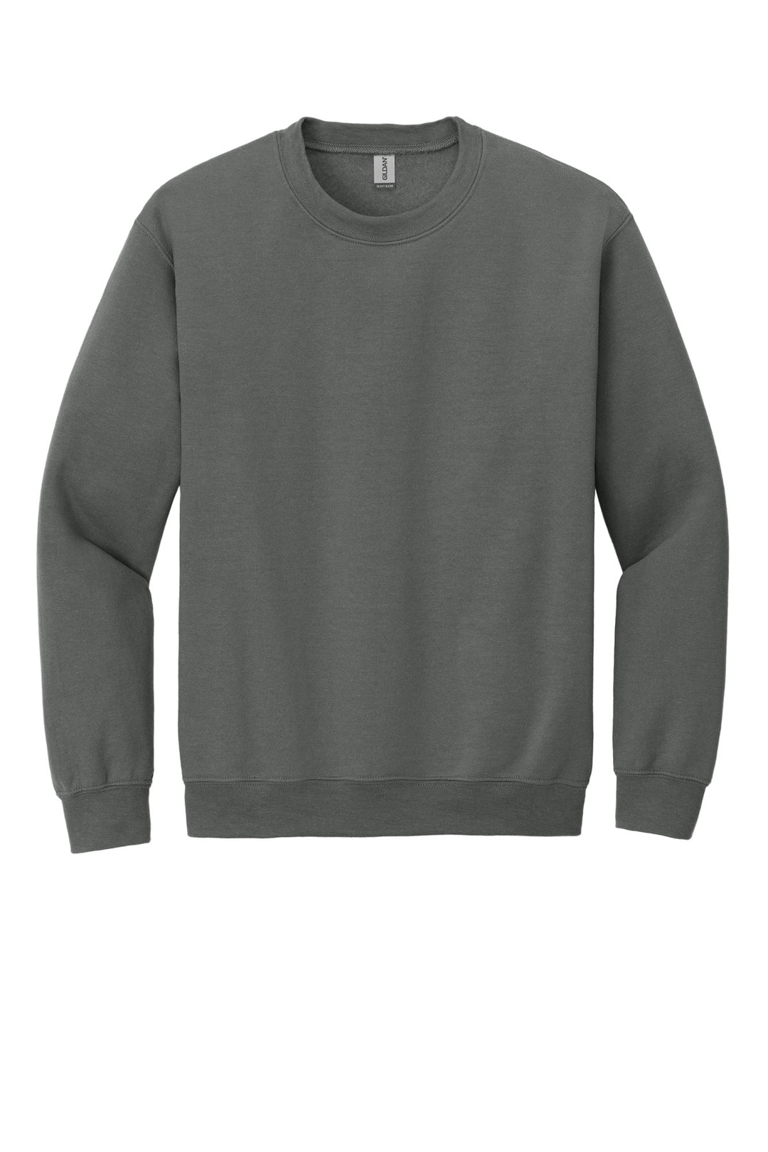 Front View of Charcoal Gildan Heavy Blend Crewneck Sweatshirt. 18000