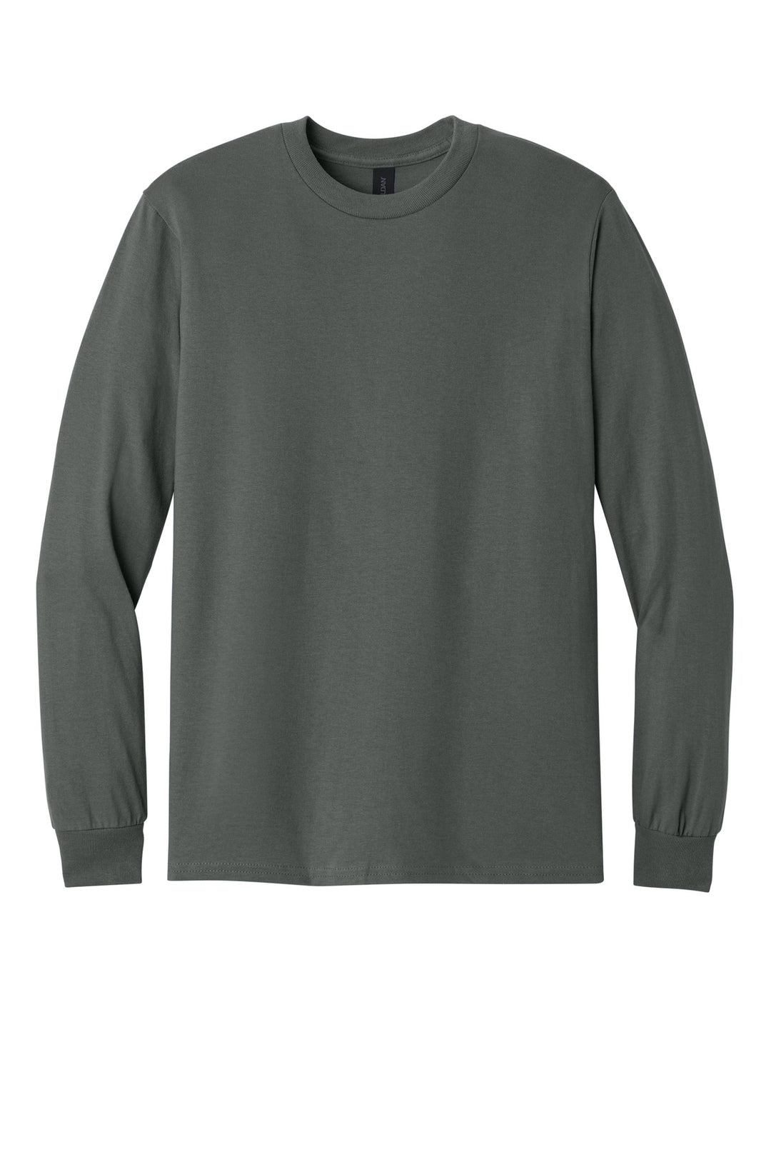 Front View of Charcoal Gildan - Heavy Cotton 100% Cotton Long Sleeve T-Shirt. 5400