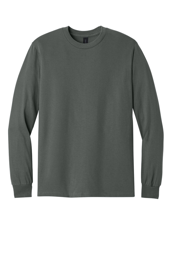 Front View of Charcoal Gildan - Heavy Cotton 100% Cotton Long Sleeve T-Shirt. 5400