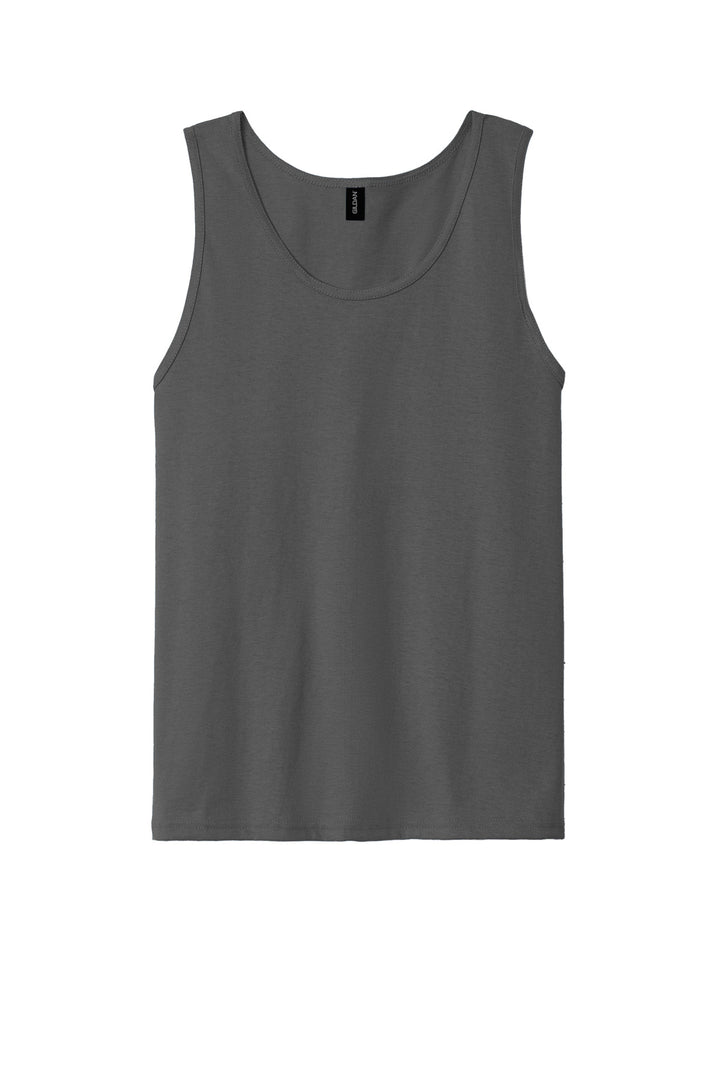 Front View of Charcoal Gildan - Ultra Cotton 100% US Cotton Tank Top. 2200