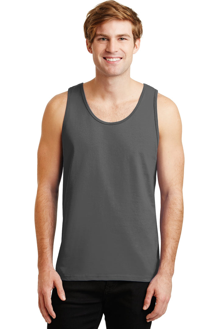 Front View of Charcoal Gildan - Ultra Cotton 100% US Cotton Tank Top. 2200