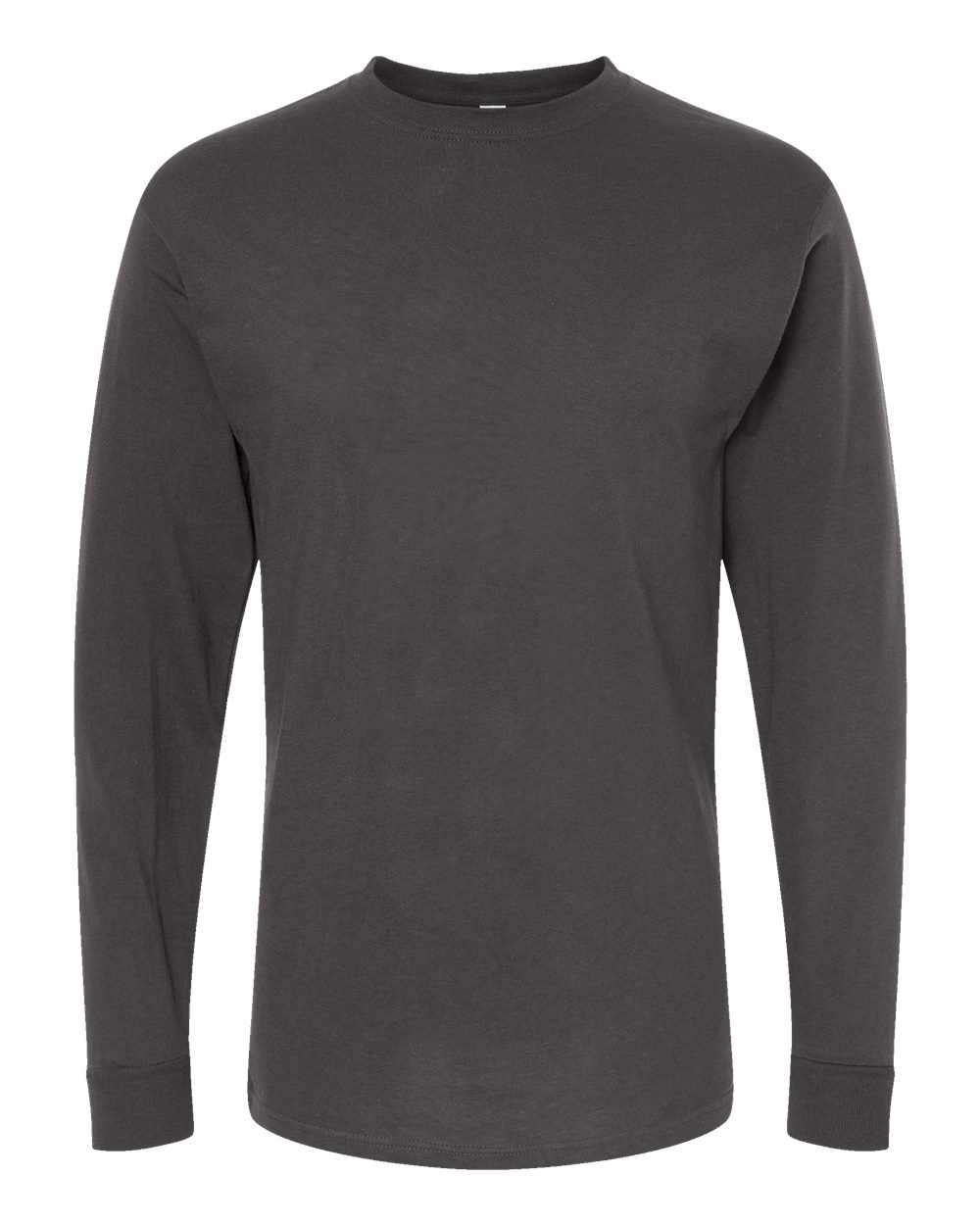 Front View of Charcoal Gold Soft Touch Long Sleeve T-Shirt - 4820