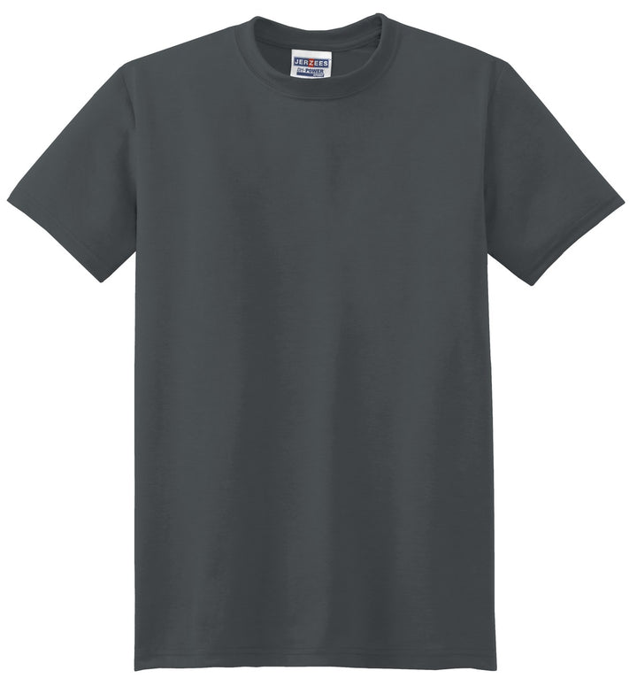 Front View of Charcoal Grey Jerzees Dri-Power 100% Polyester T-Shirt. 21M