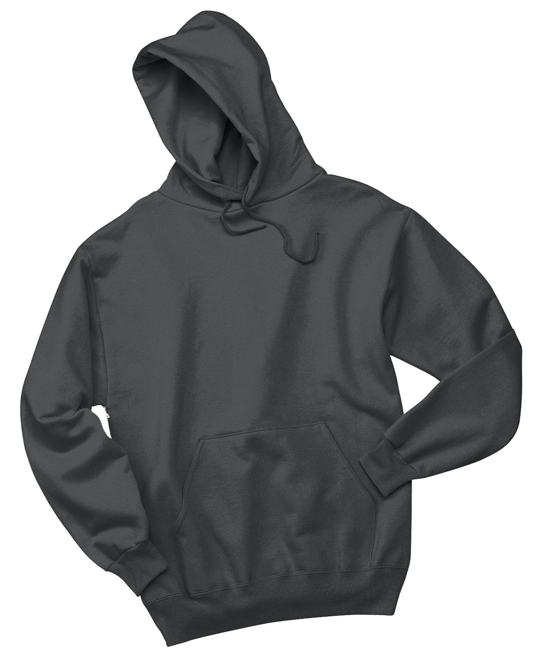 Front View of Charcoal Grey Jerzees NuBlend Pullover Hooded Sweatshirt. 996M