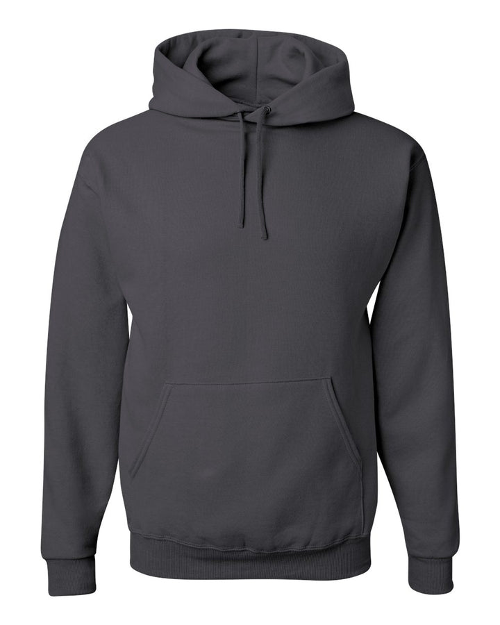 Front View of Charcoal Grey NuBlend® Hooded Sweatshirt - 996MR