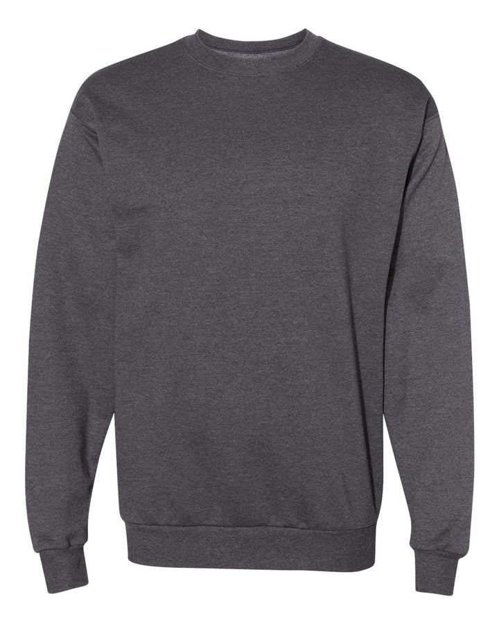 Front View of Charcoal Heather Ecosmart® Crewneck Sweatshirt - P160