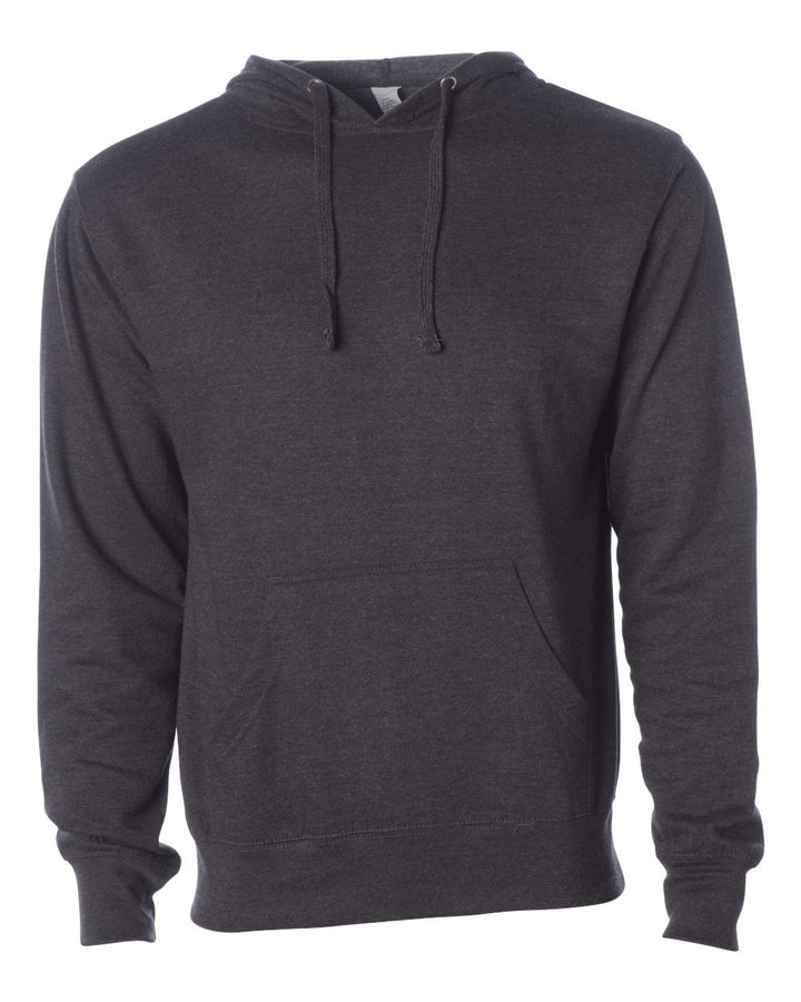 Front View of Charcoal Heather Midweight Hooded Sweatshirt - SS4500