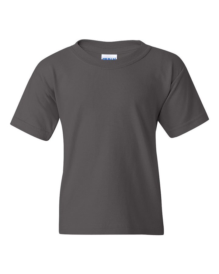 Front View of Charcoal Heavy Cotton™ Youth T-Shirt - 5000B