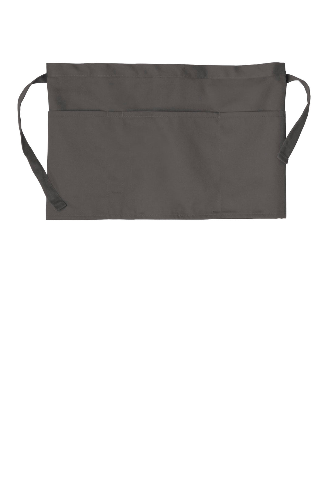 Front View of Charcoal Port Authority Three-Pocket Waist Apron. A602