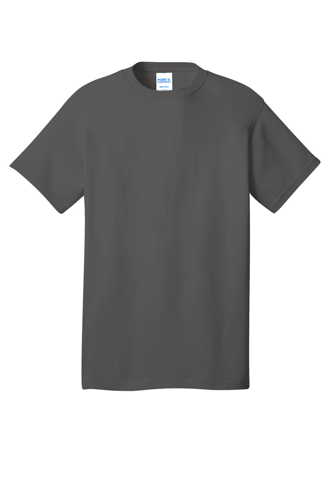 Front View of Charcoal Port & Company - Core Cotton Tee. PC54