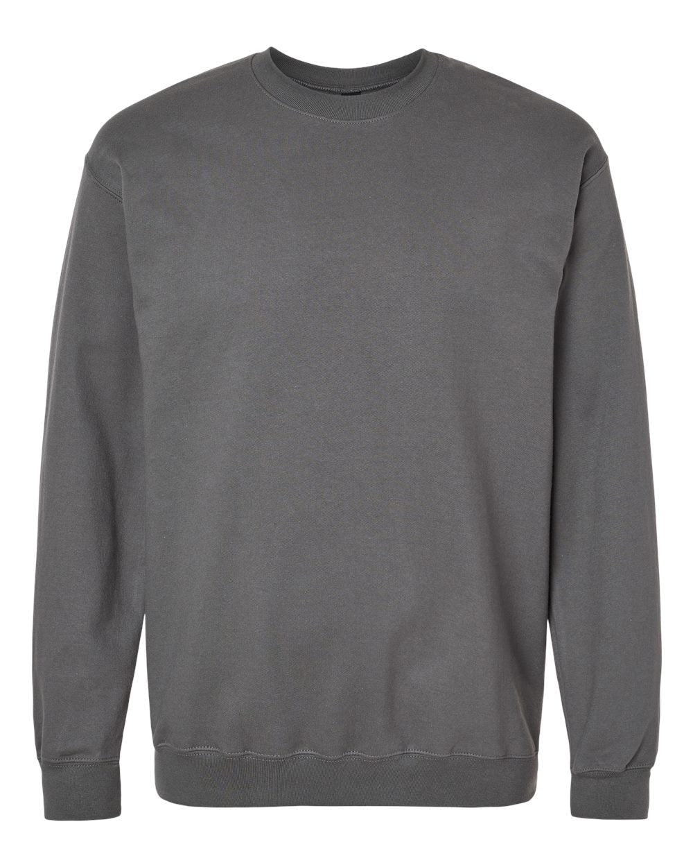 Front View of Charcoal Softstyle® Midweight Crewneck Sweatshirt - SF000