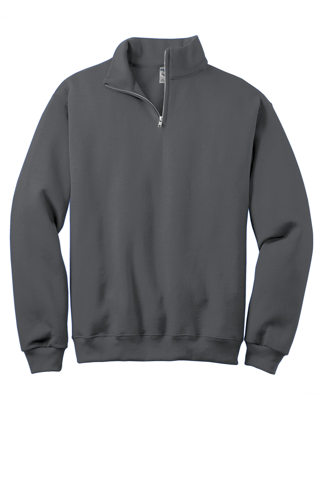 Front View of CharGrey Jerzees - NuBlend 1/4-Zip Cadet Collar Sweatshirt. 995M