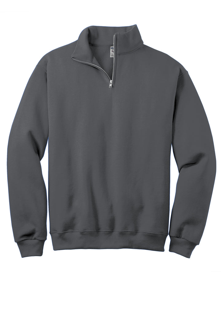 Front View of CharGrey Jerzees - NuBlend 1/4-Zip Cadet Collar Sweatshirt. 995M