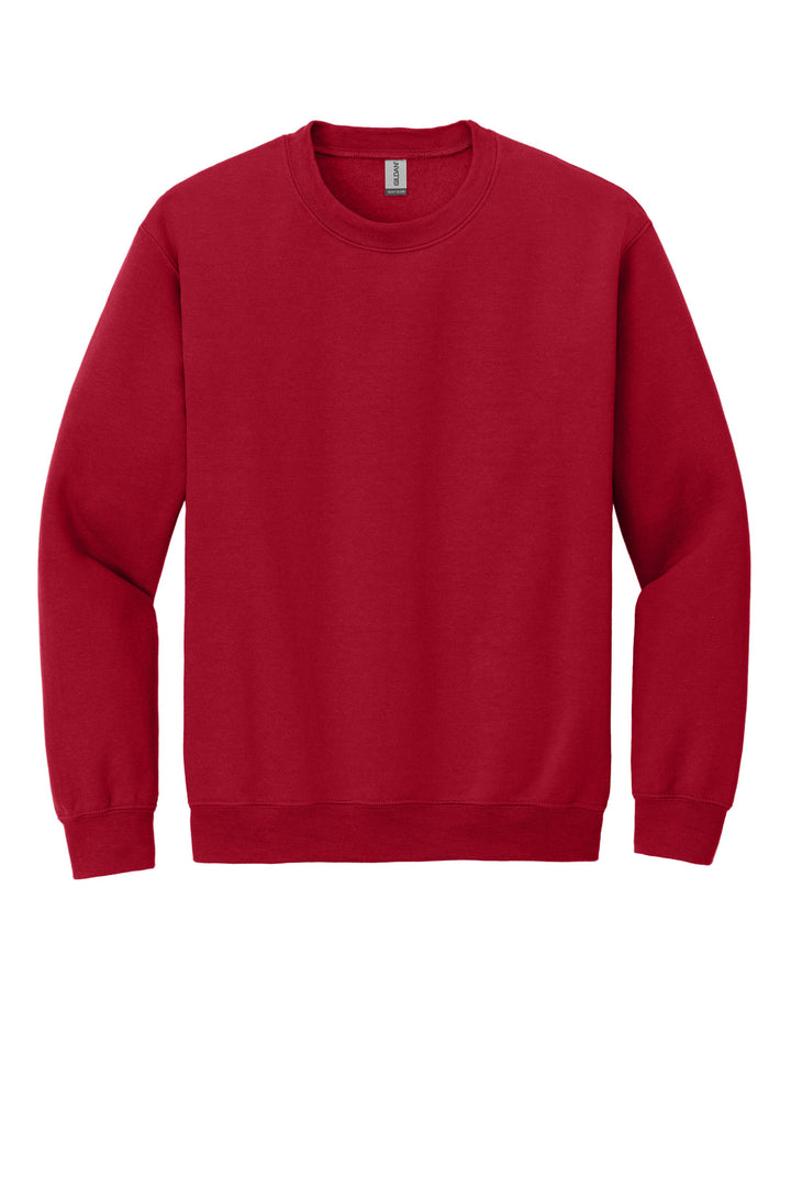 Front View of Cherry Red Gildan Heavy Blend Crewneck Sweatshirt. 18000
