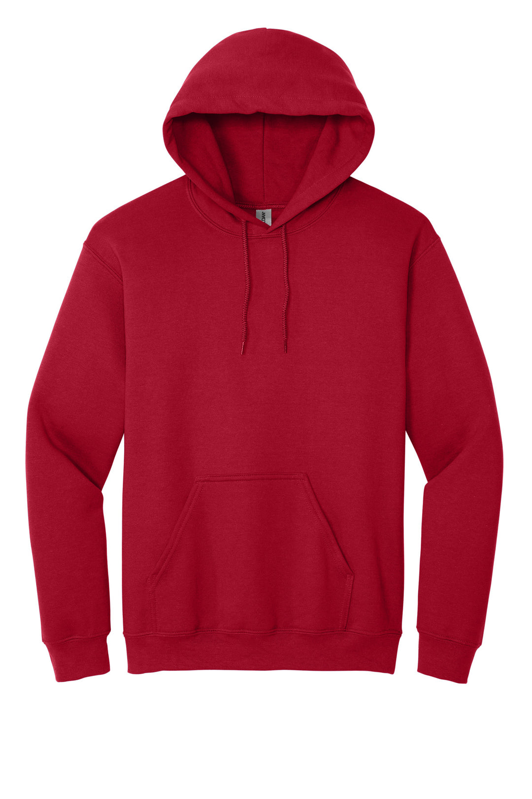 Front View of Cherry Red Gildan - Heavy Blend Hooded Sweatshirt. 18500