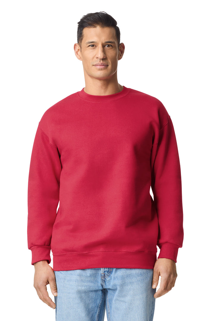 Front View of CherryRed Gildan Hammer Maxweight Crewneck Sweatshirt 19000