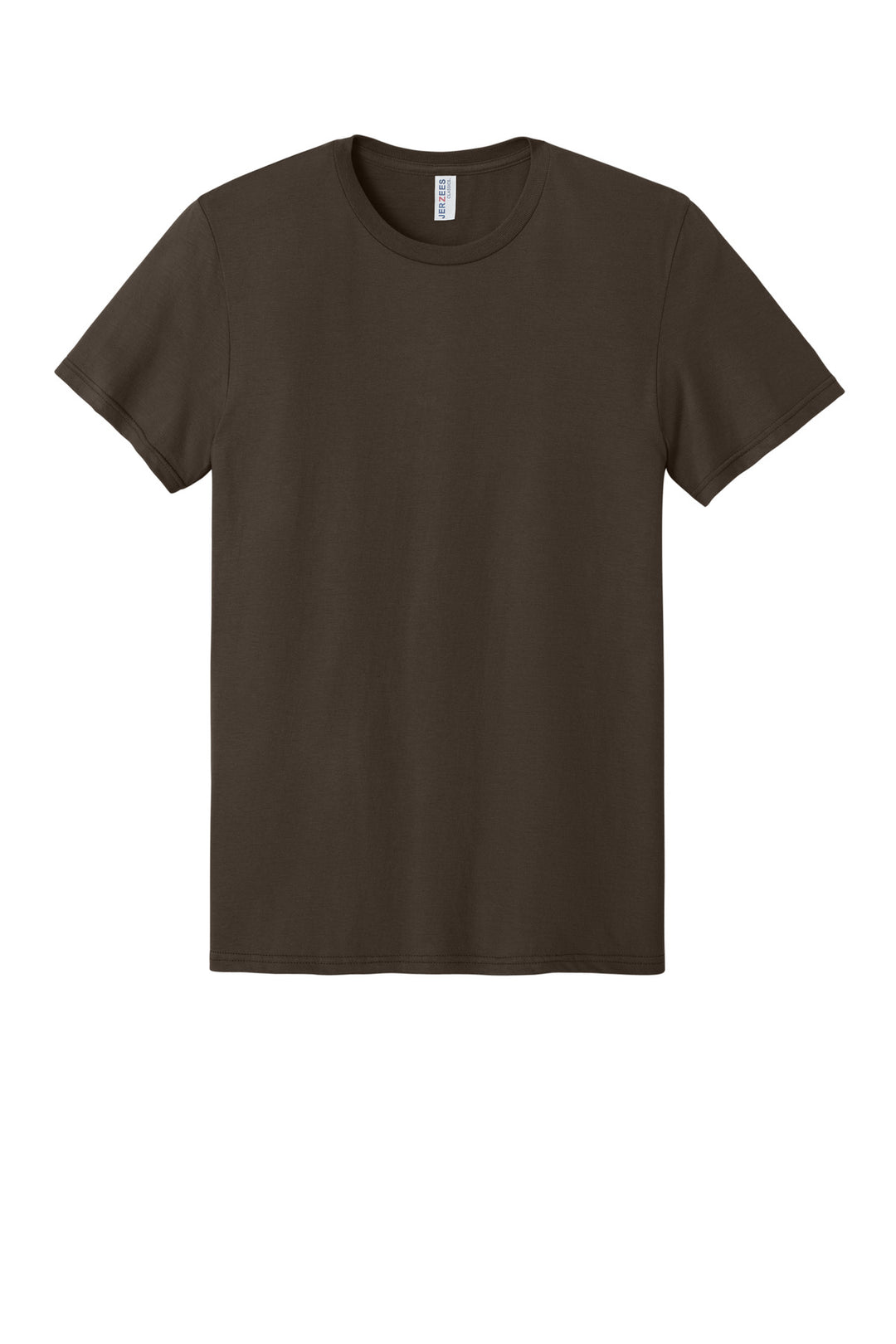 Front View of Chocolate Jerzees Classics Unisex Cotton T-Shirt 363M