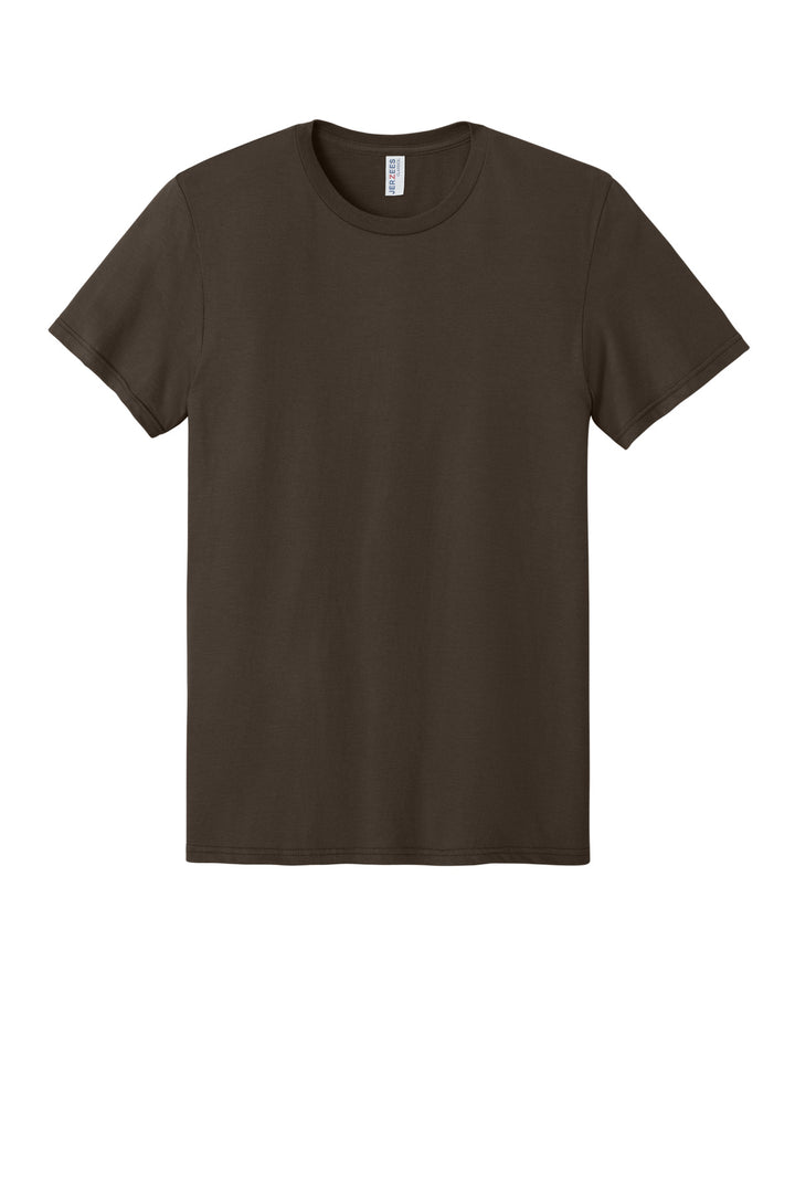 Front View of Chocolate Jerzees Classics Unisex Cotton T-Shirt 363M