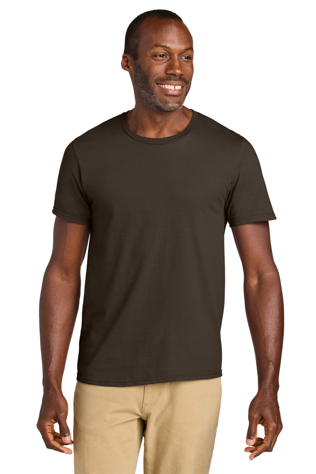 Front View of Chocolate Jerzees Classics Unisex Cotton T-Shirt 363M