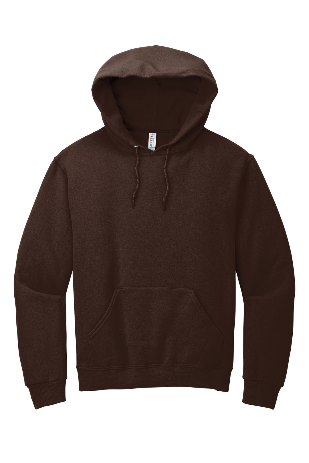 Front View of CHOCOLATE Jerzees NuBlend Pullover Hooded Sweatshirt. 996M