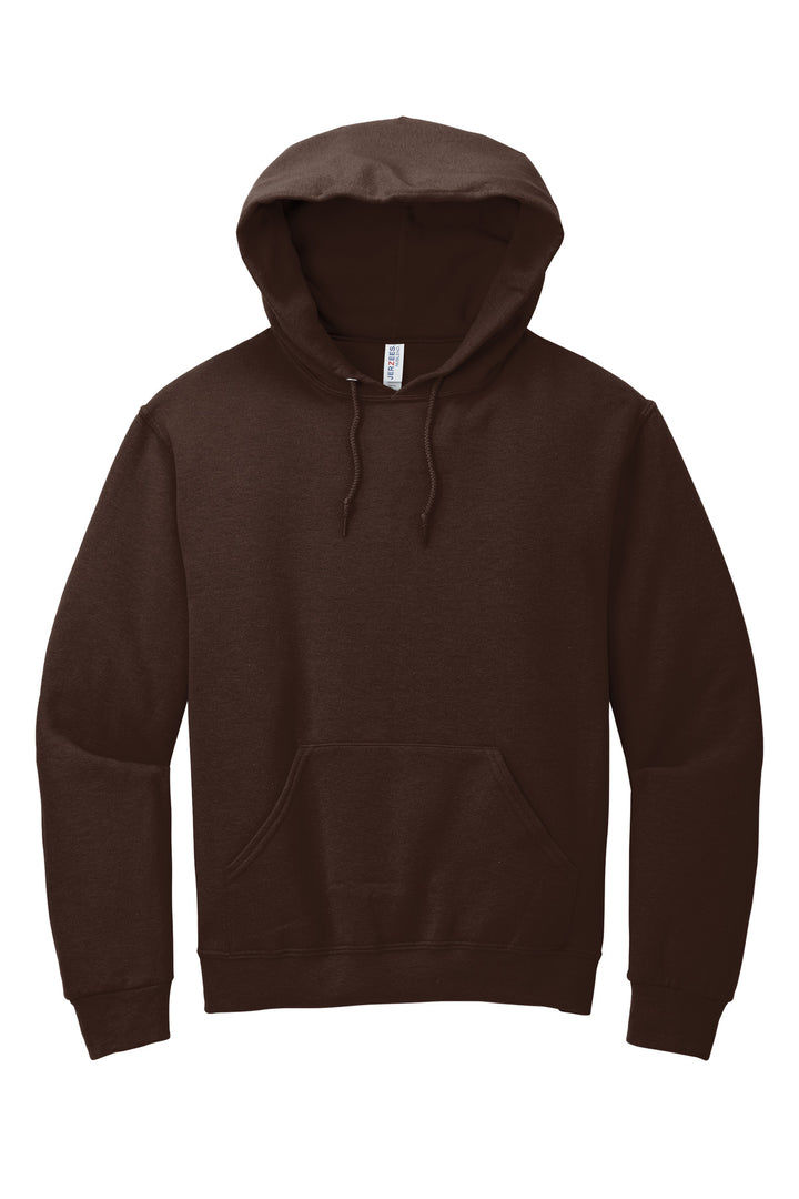 Front View of CHOCOLATE Jerzees NuBlend Pullover Hooded Sweatshirt. 996M