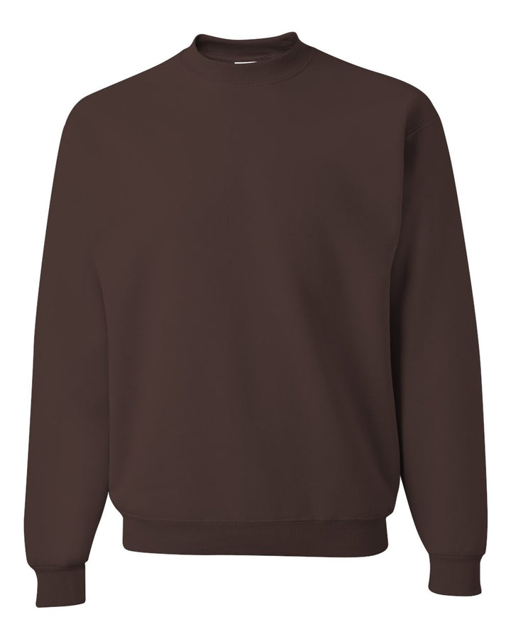 Front View of Chocolate NuBlend® Crewneck Sweatshirt - 562MR