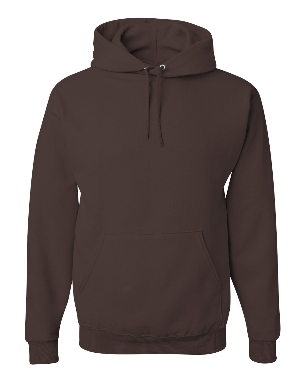 Front View of Chocolate NuBlend® Hooded Sweatshirt - 996MR
