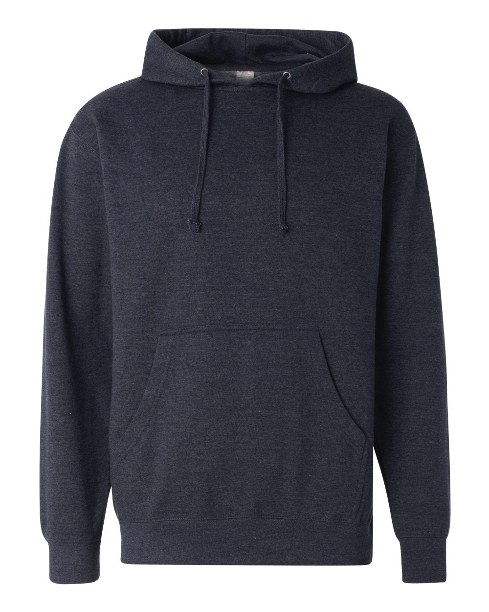 Front View of Classic Navy Heather Midweight Hooded Sweatshirt - SS4500