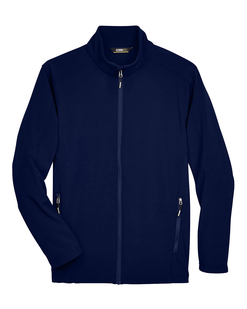 Front View of Classic Navy Men's Cruise Two-Layer Fleece Bonded Soft Shell Jacket - 88184