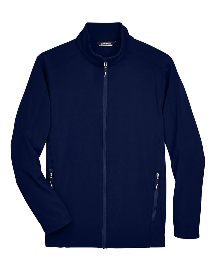 Front View of Classic Navy Men's Cruise Two-Layer Fleece Bonded Soft Shell Jacket - 88184