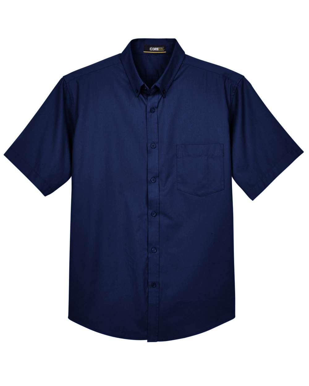 Front View of Classic Navy Men's Optimum Short Sleeve Twill Dress Shirt - 88194