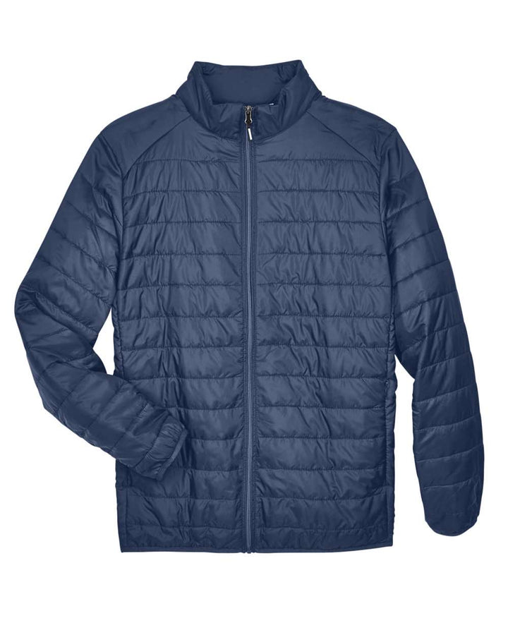 Front View of Classic Navy Men's Prevail Packable Puffer Jacket - CE700