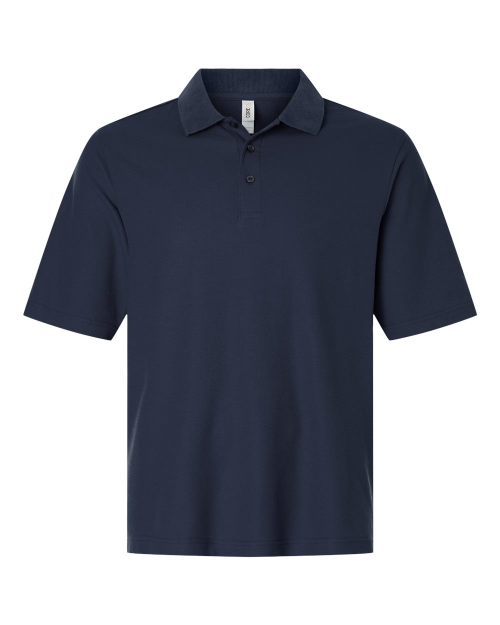 Front View of Classic Navy Men's Resolve CVC Performance Pique Polo - CE106