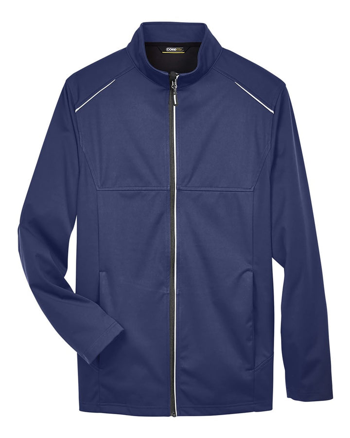 Front View of Classic Navy Men's Techno Lite Three-Layer Knit Tech-Shell - CE708