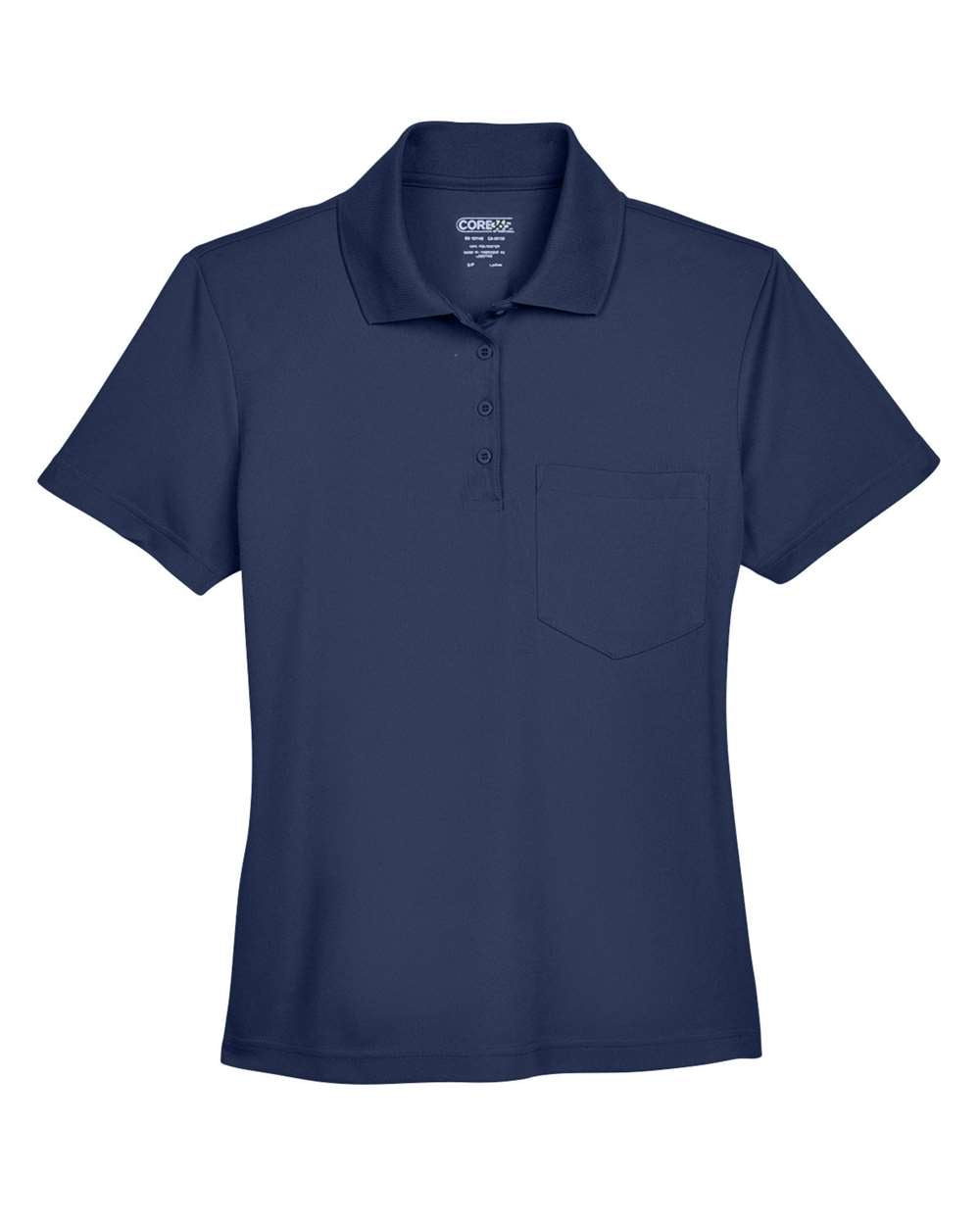Front View of Classic Navy Women's Origin Performance Piqué Polo with Pocket - 78181P