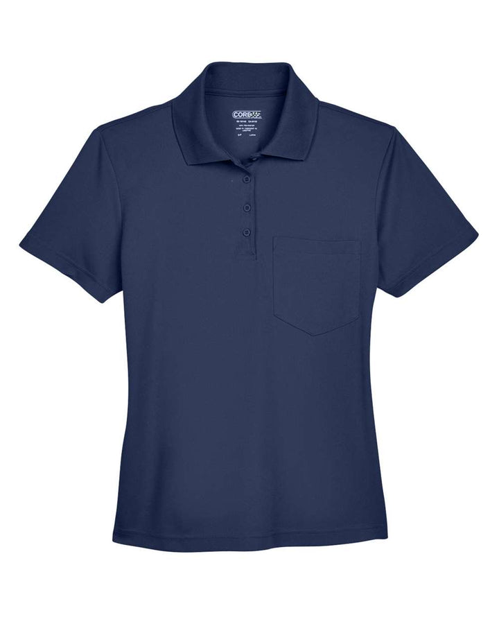 Front View of Classic Navy Women's Origin Performance Piqué Polo with Pocket - 78181P