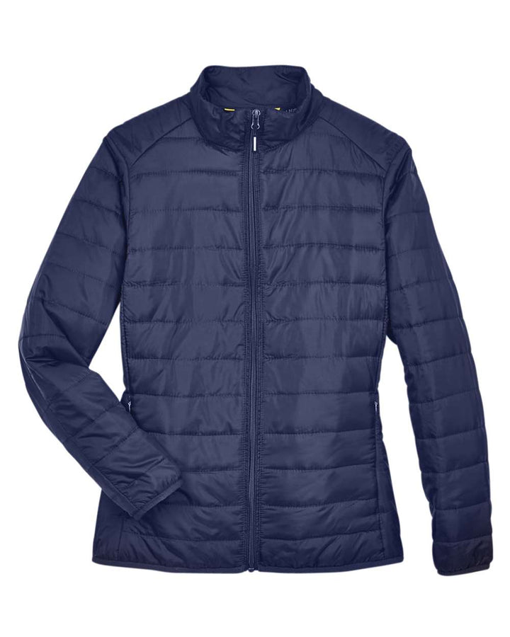 Front View of Classic Navy Women's Prevail Packable Puffer Jacket - CE700W