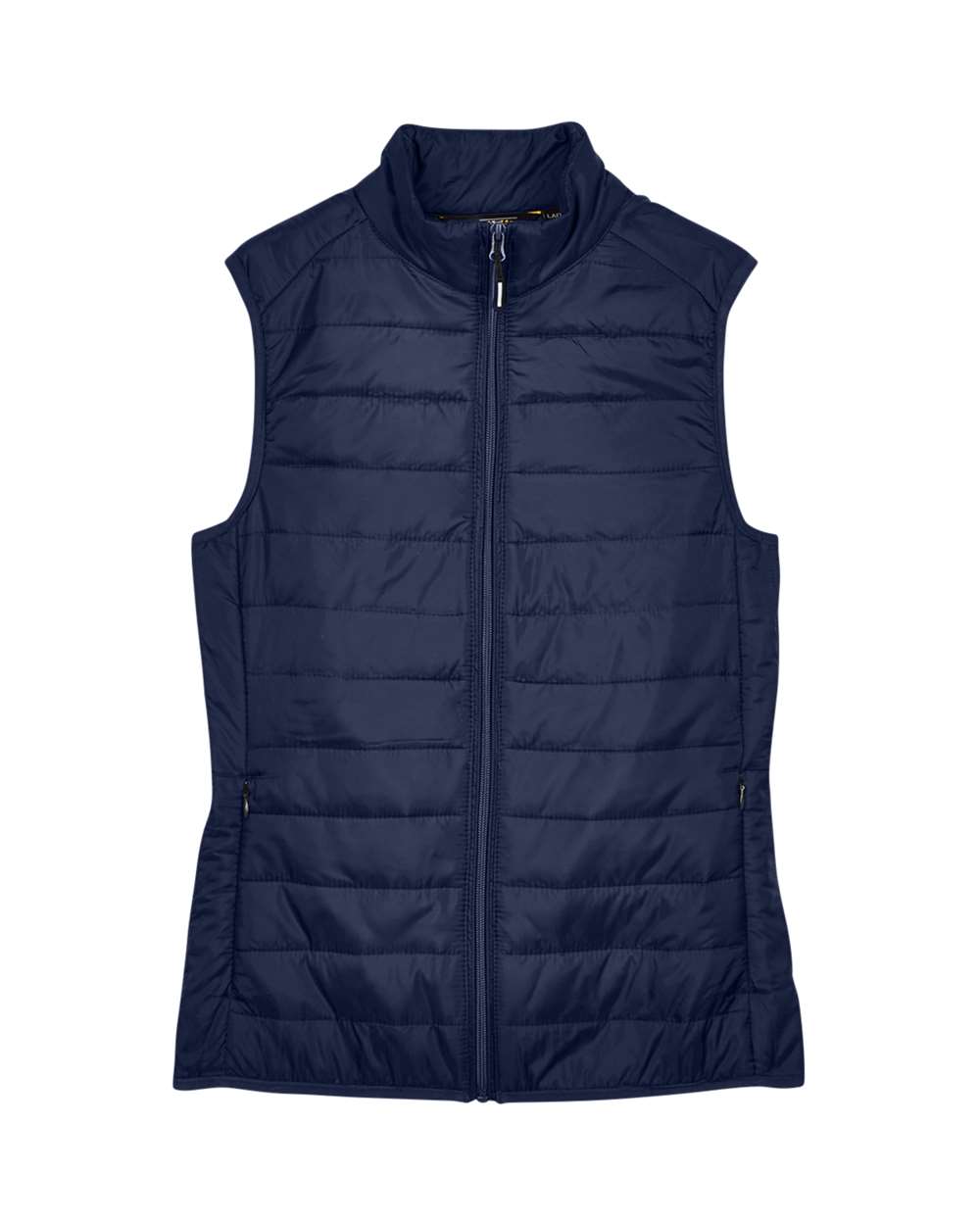 Front View of Classic Navy Women's Prevail Packable Puffer Vest - CE702W