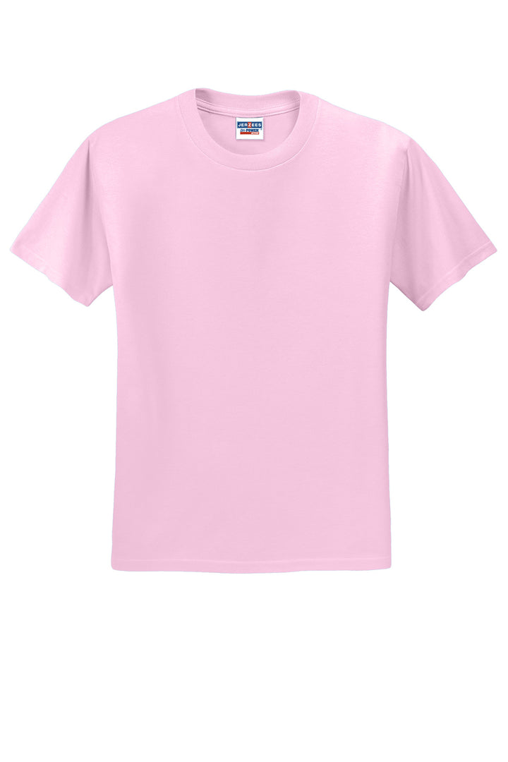 Front View of Classic Pink Jerzees - Dri-Power 50/50 Cotton/Poly T-Shirt. 29M